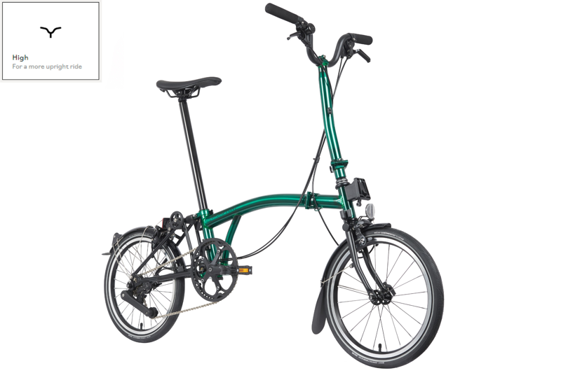 Brompton P Line Urban Folding Bike 2023 in Emerald Green-10